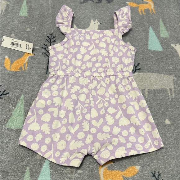 Joe Fresh Lavender Baby Romper with White Floral Design - Picture 2 of 4